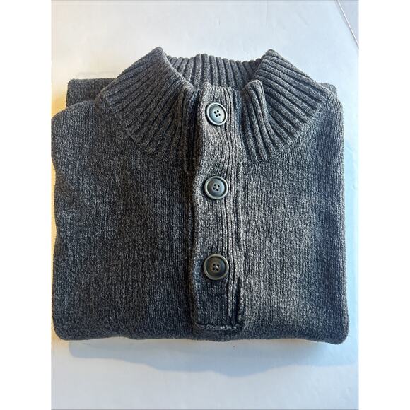 Urban Pipeline Men's XL Heather Grey Mock Neck Sweater Button/zipper - Picture 8 of 8